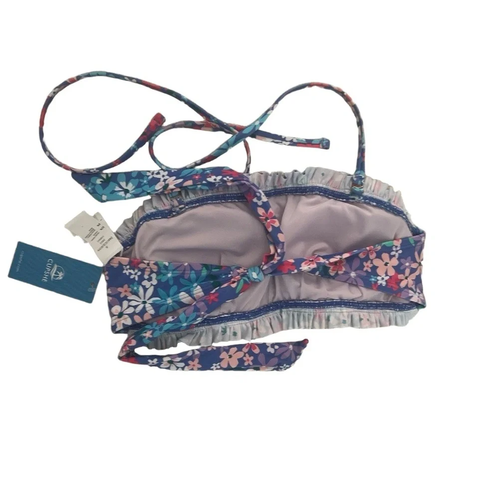 NWT Cupshe Womens Two Piece Bikini Set Mid Waisted Floral Size S - Picture 5 of 8